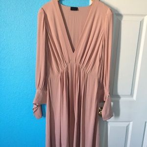 elisabetta franchi pure blush dress pearl detail